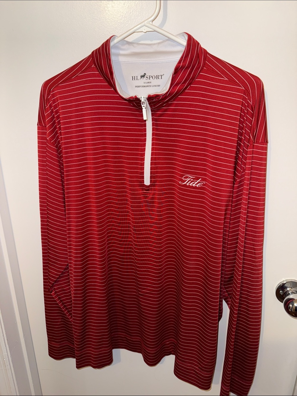 Men’s Crimson Alabama Tide Striped Quarter-Zip Pullover